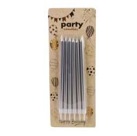 свечи металлик серебро